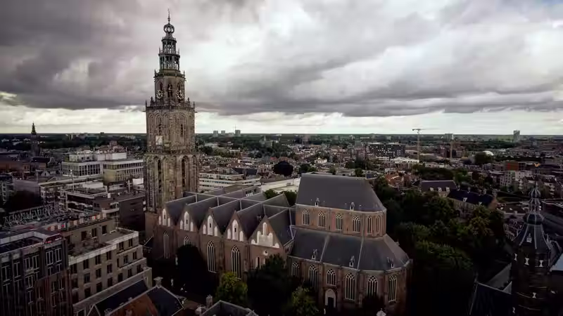 Martinikerk under dramatic skies